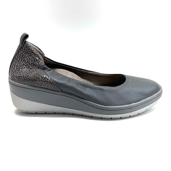 Vionic Gray and Silver Slip-On Flats - Picture 3 of 16
